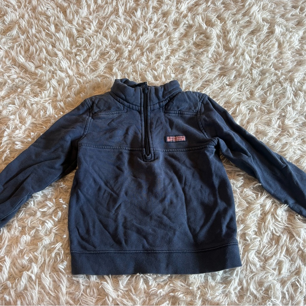 Kids Vineyard Vines Navy Quarter-Zip Pullover Sweatshirt size 7